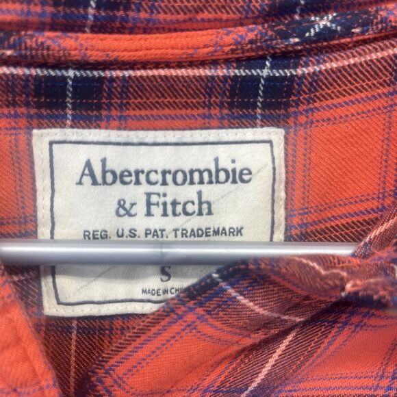 Abercrombie & Fitch Shirt Womens S Red Plaid Lightweight Western Outdoor Y2K - Picture 4 of 9